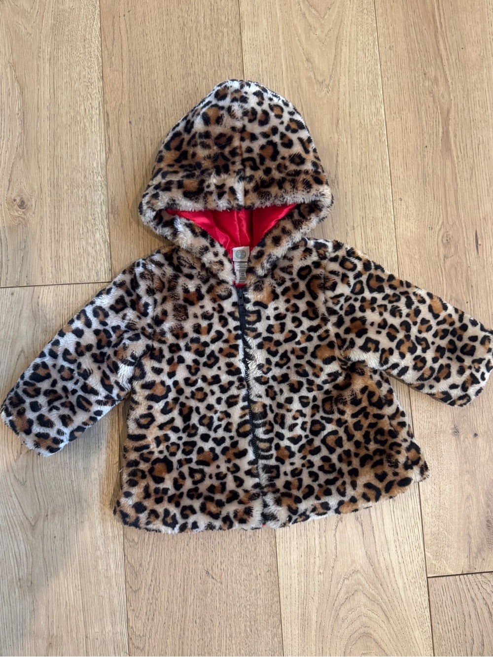 Little me Girls' Leopard Faux-Fur Hooded Jacket - Brown